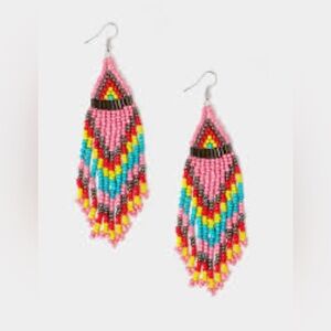 Colorful Beaded Dangle Earrings beaded Boho beauties